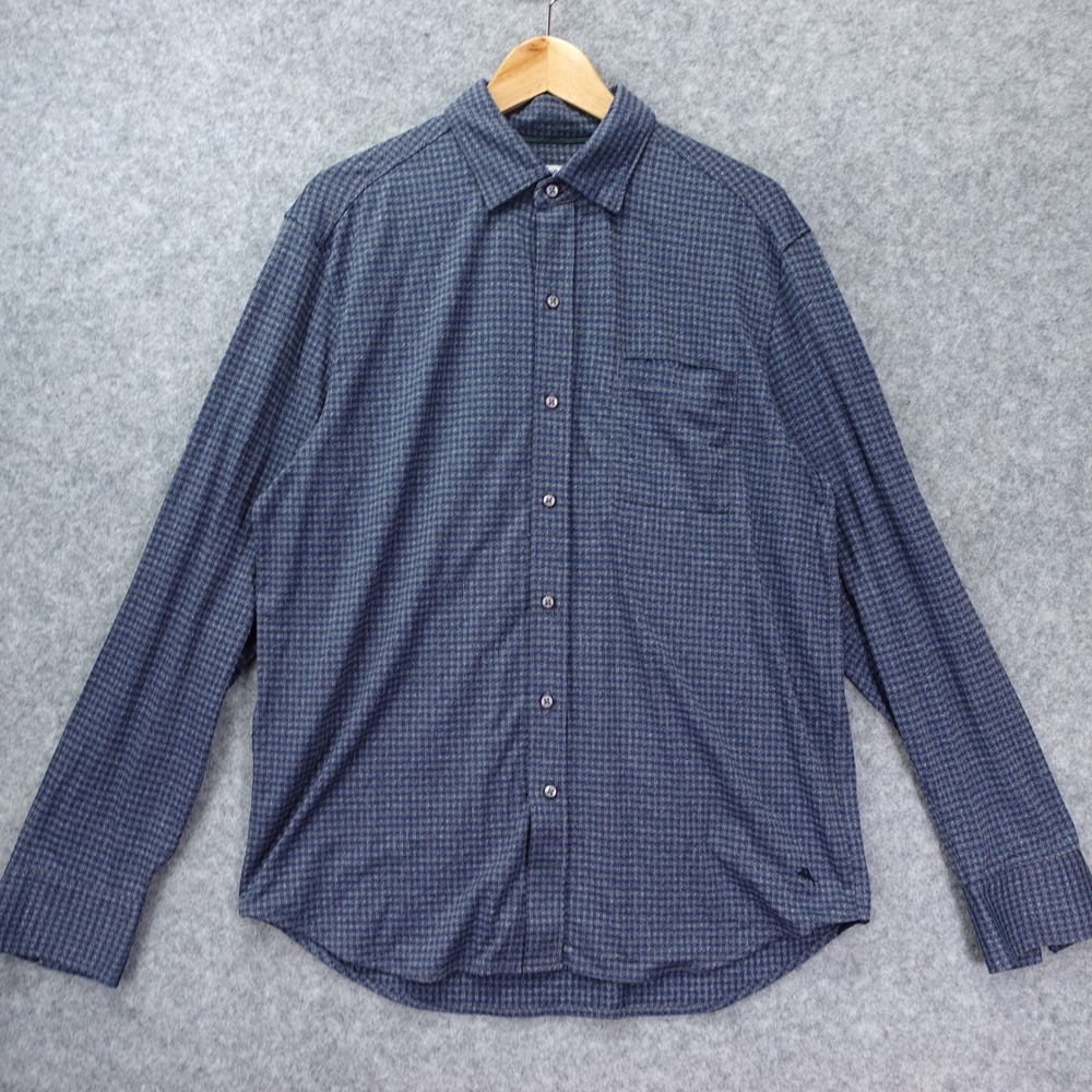 Blue Performance Stretch Shirt Mens M Micro Check Coastal Travel Tommy Bahama